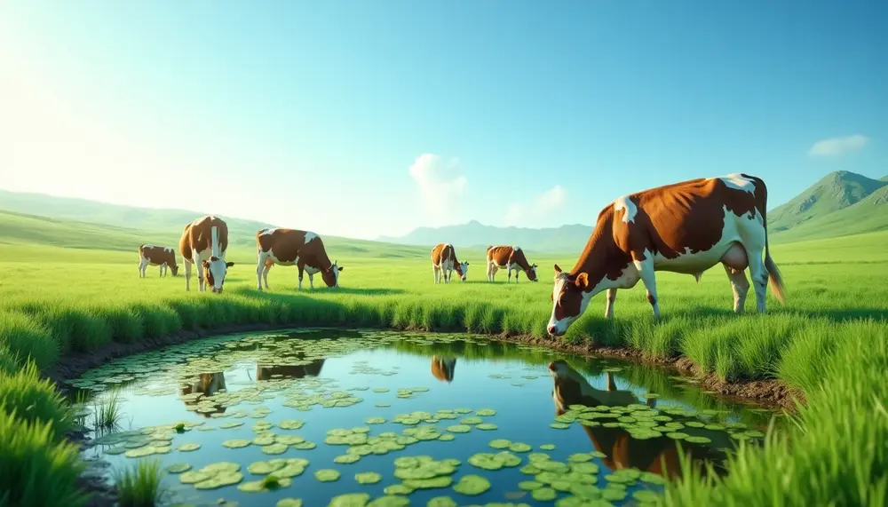 Algenproduktion zur Senkung des Methanausstoßes von Kühen